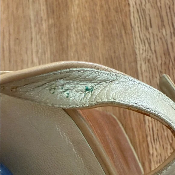 STUART WEITZMAN Brown Tan Chunky Wooden Heel Sandal Size 8.5 - Picture 5 of 7